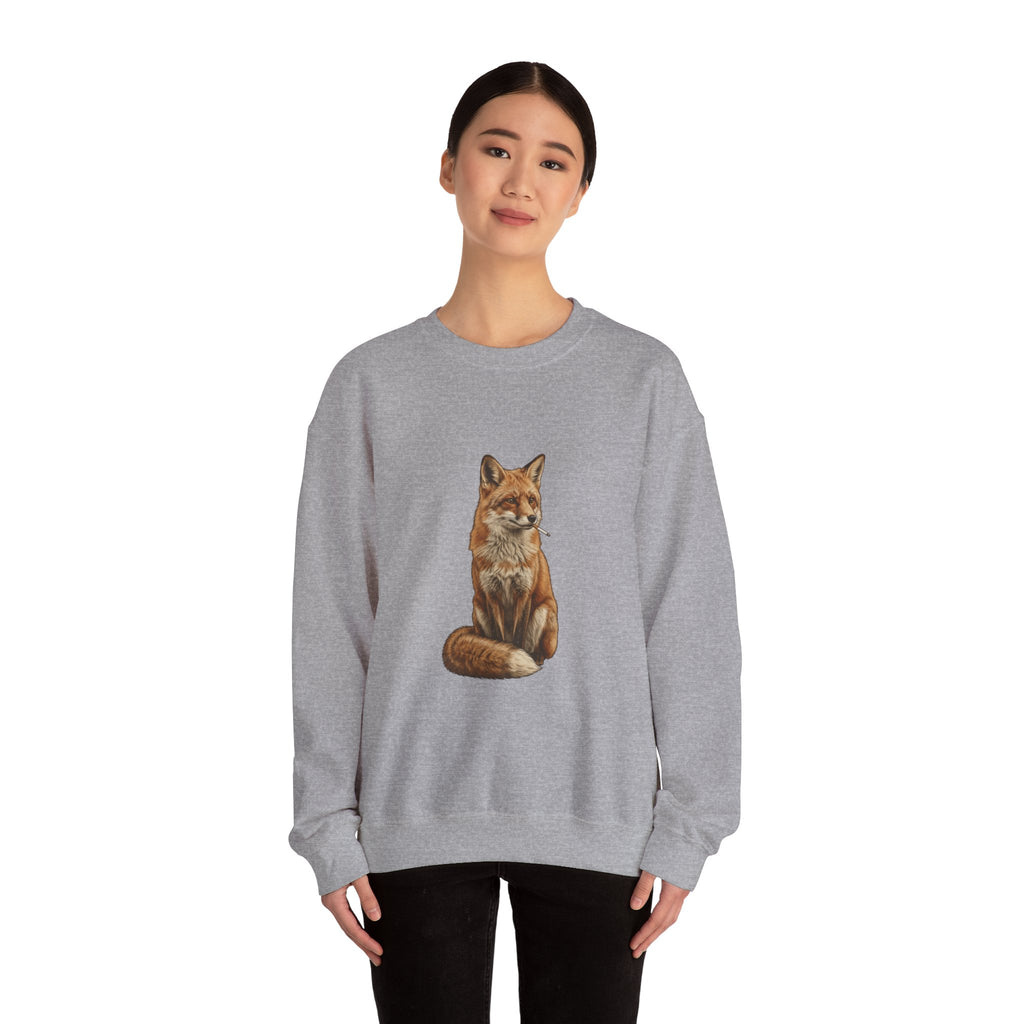 Smoking Fox Crewneck Sweatshirt | Animals Smoking, Absurdist Meme Apparel