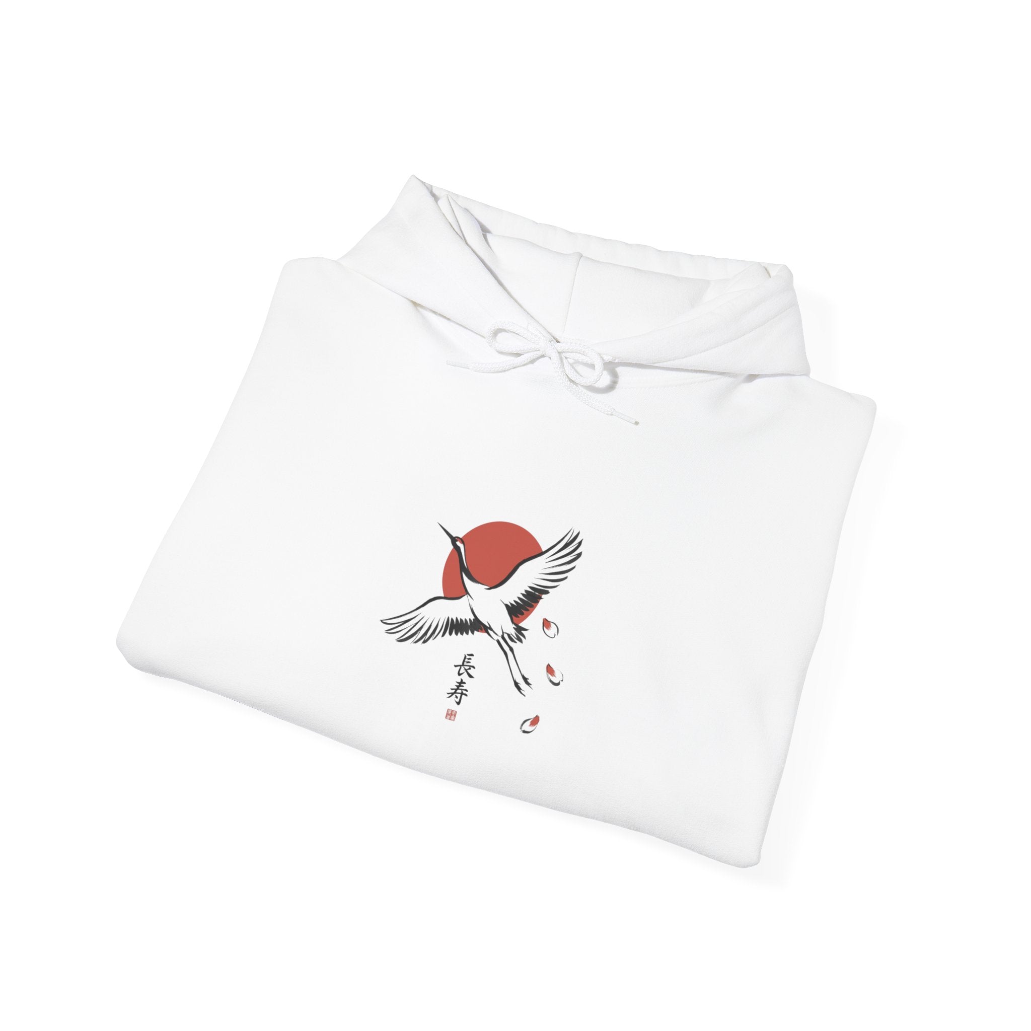 Rising Crane & Red Sun hoodie | Japanese Streetwear, Sakura, Koi-Inspired Graphic