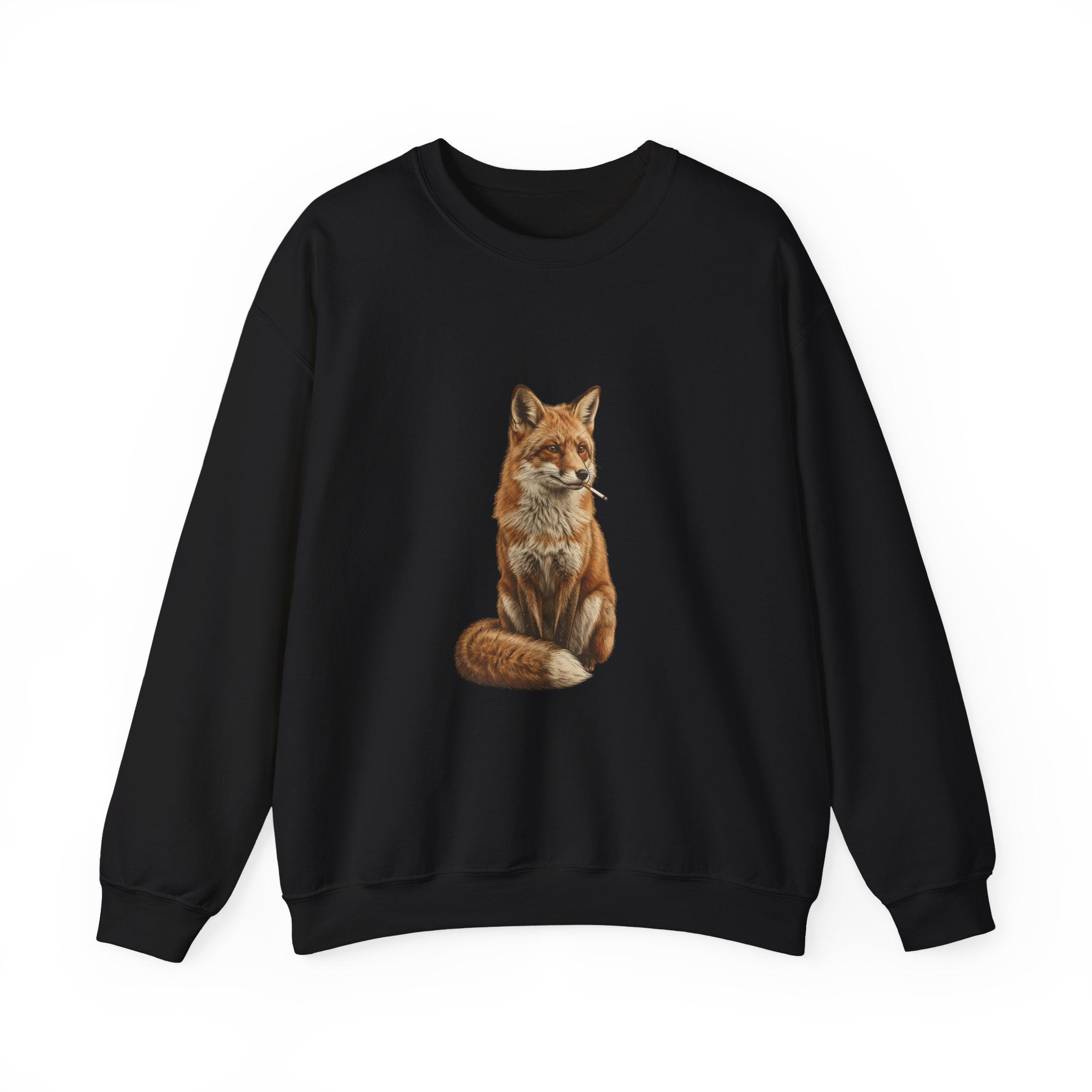 Smoking Fox Crewneck Sweatshirt | Animals Smoking, Absurdist Meme Apparel