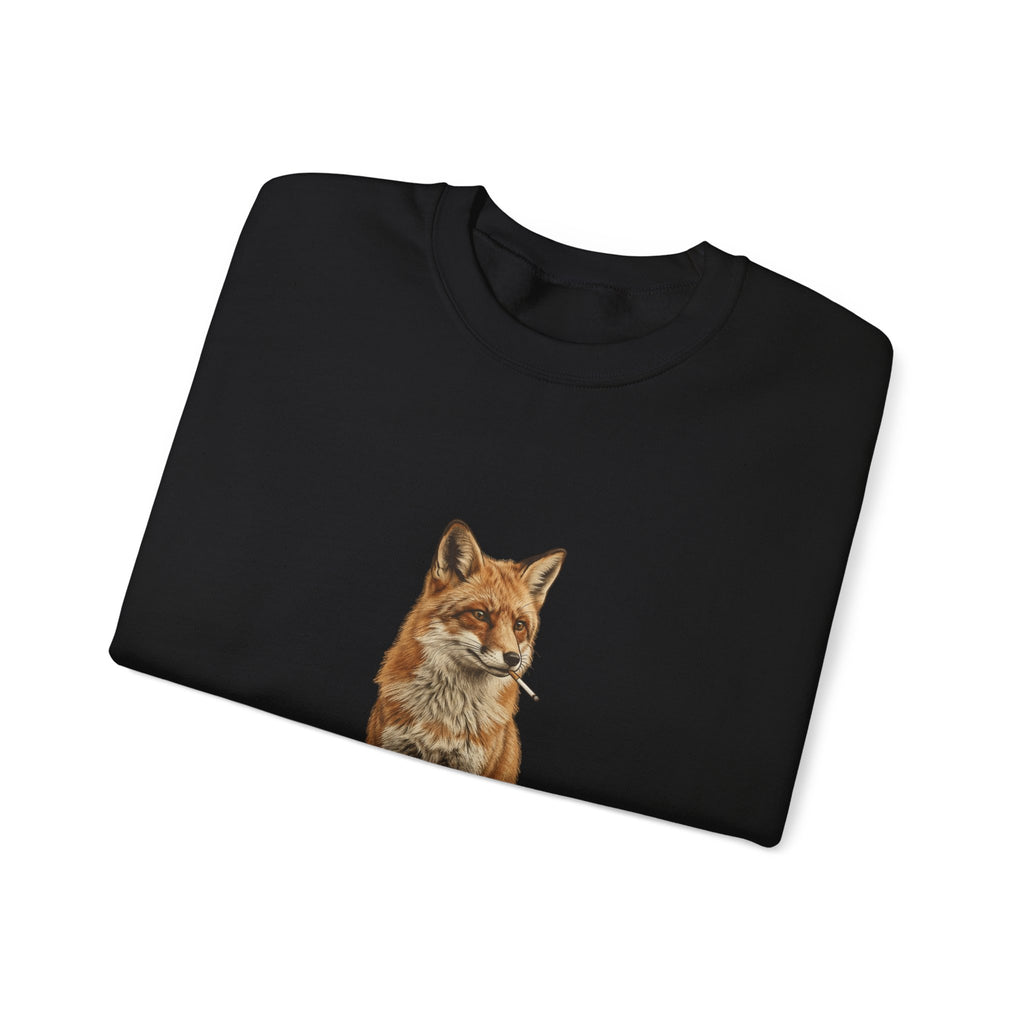 Smoking Fox Crewneck Sweatshirt | Animals Smoking, Absurdist Meme Apparel