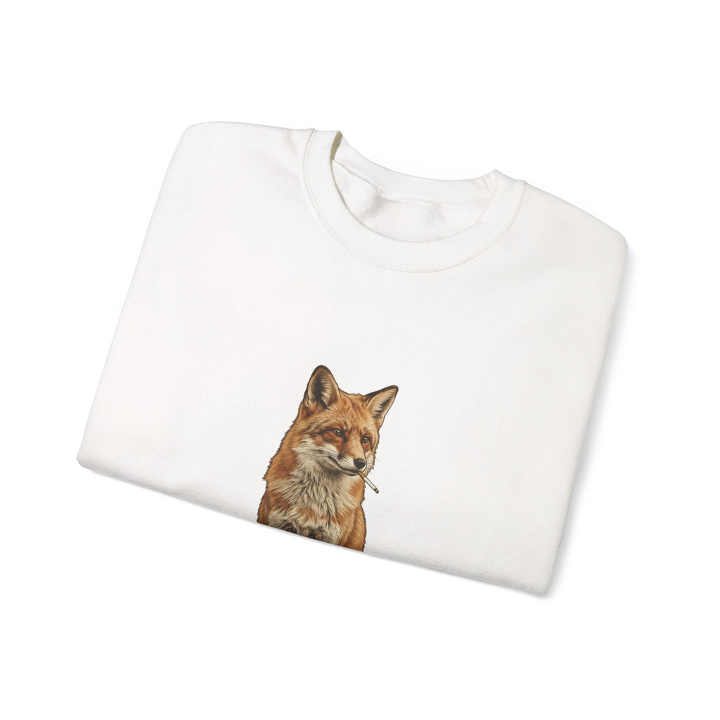 Smoking Fox Crewneck Sweatshirt | Animals Smoking, Absurdist Meme Apparel