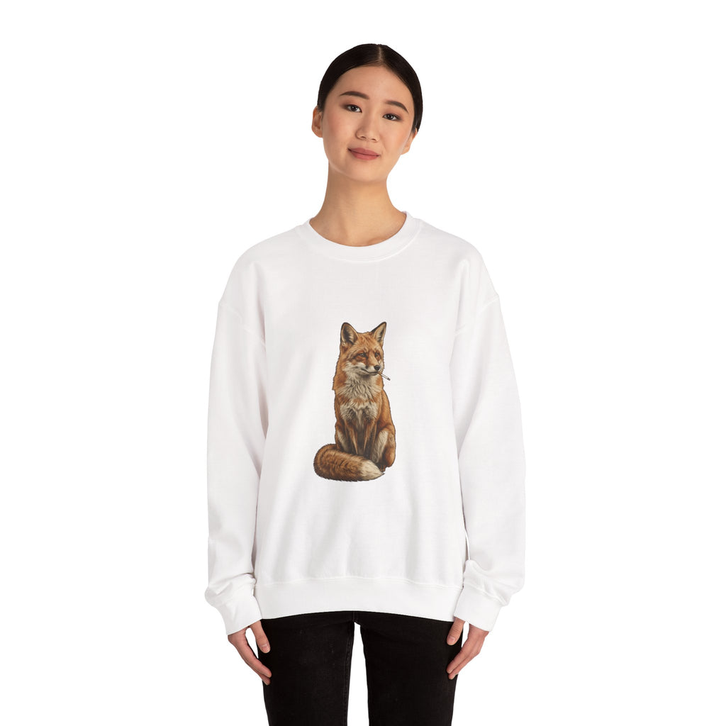 Smoking Fox Crewneck Sweatshirt | Animals Smoking, Absurdist Meme Apparel