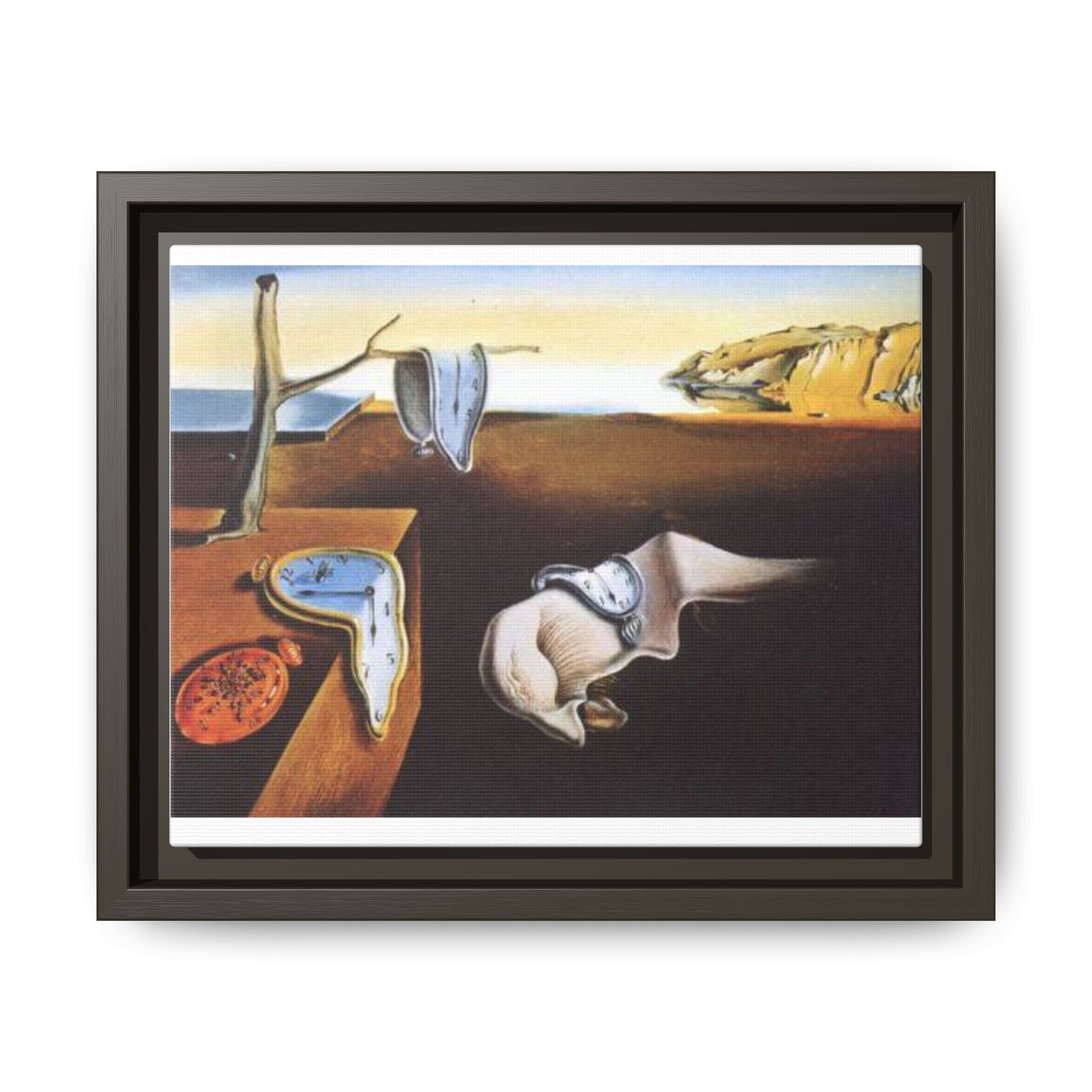 Surreal Melting Clocks Matte Framed Canvas