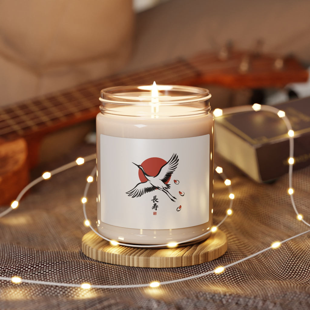 Crane Rising Sun Illustration Candle | Japanese streetwear, sakura