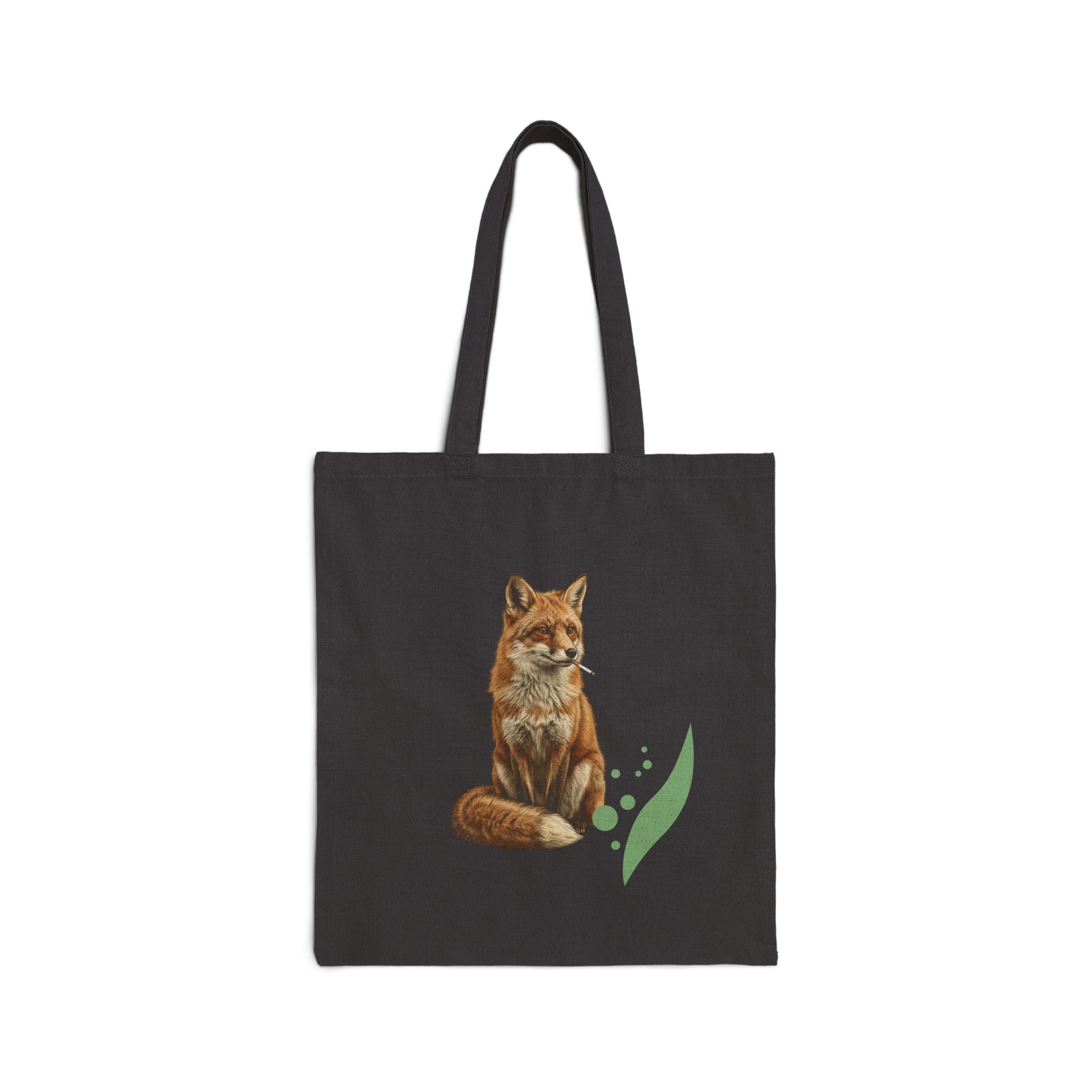 Smoking Fox Tote | Animals Smoking, Absurdist Meme Canvas Tote