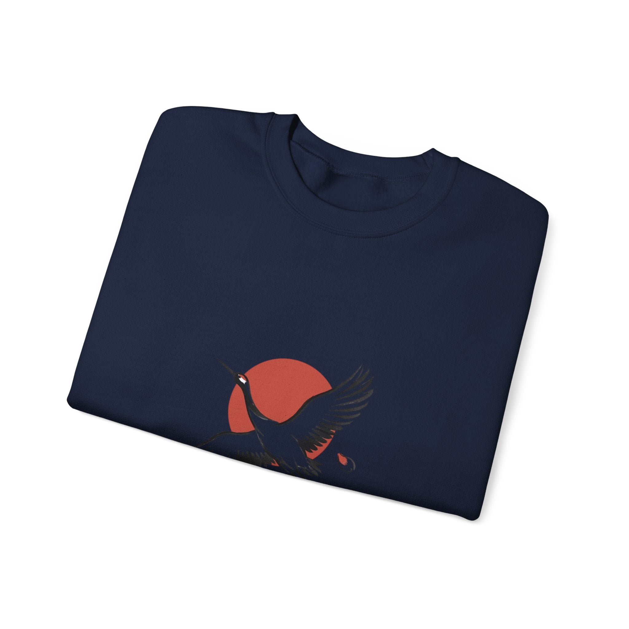 Red Sun Crane Crewneck Sweatshirt | Japanese streetwear, cherry blossoms