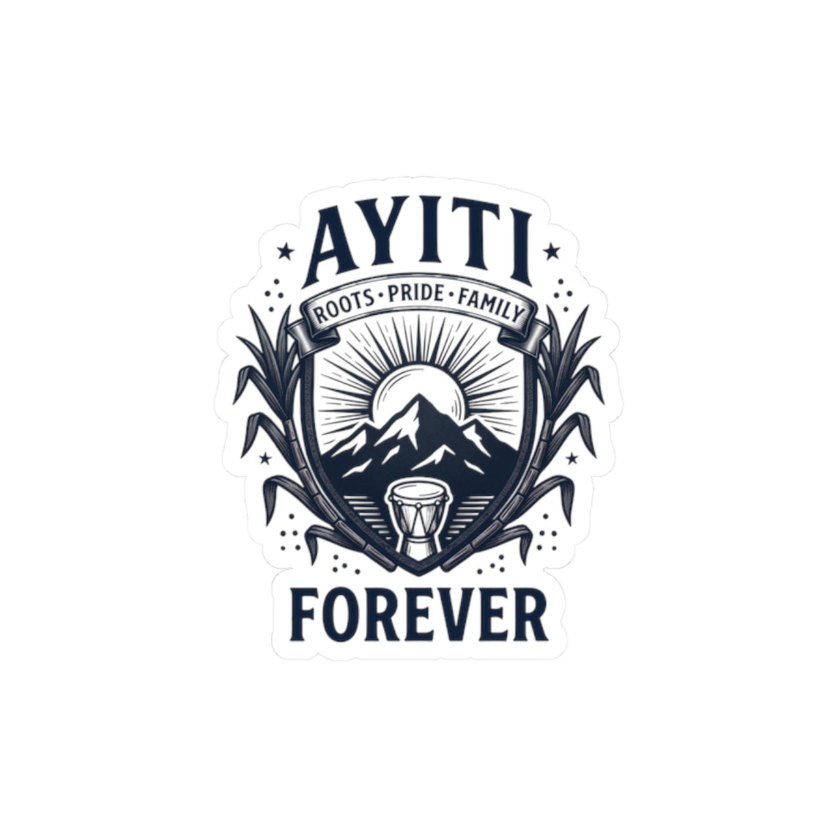 Ayiti Forever Sticker | Haitian Heritage, Island Pride, Vintage Seal