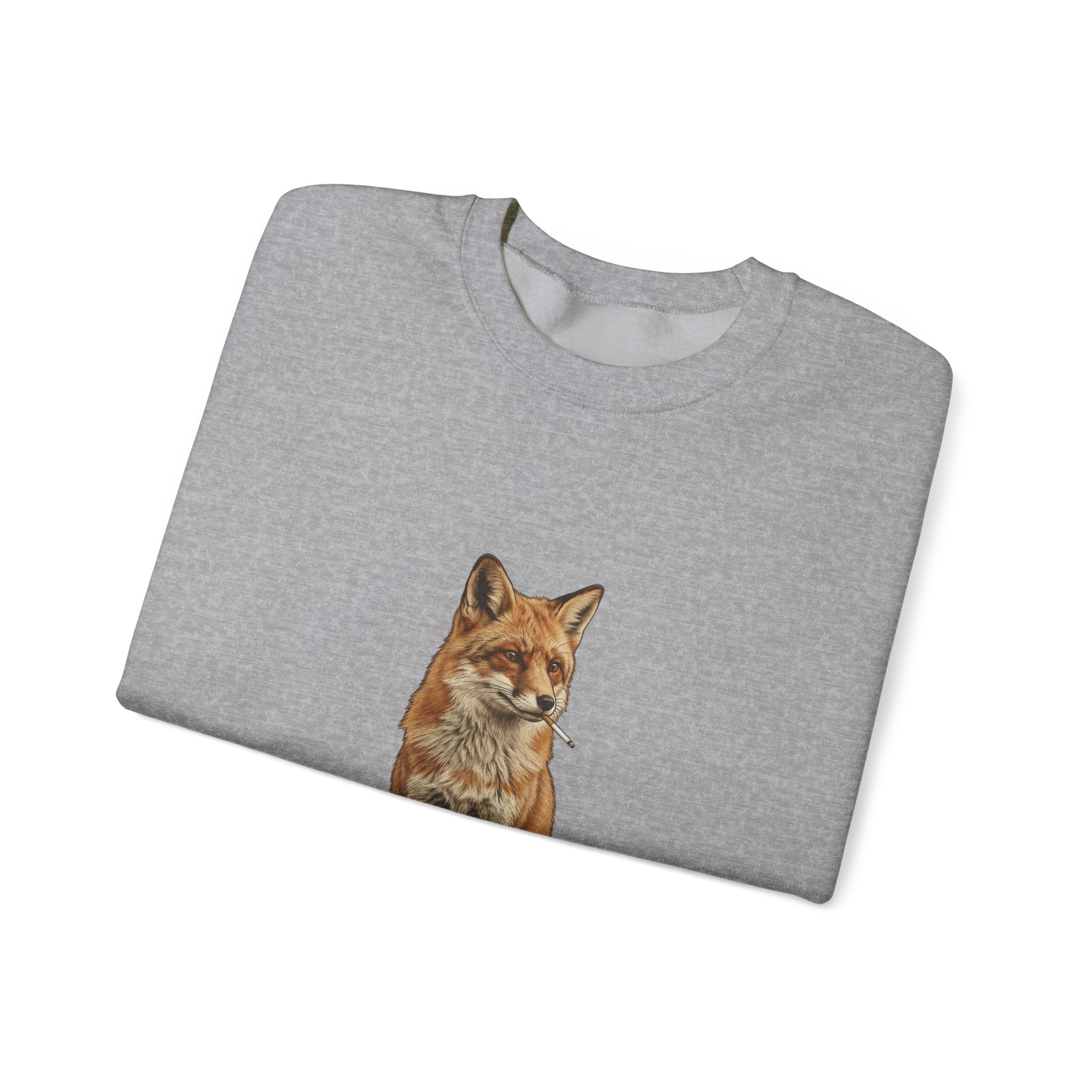Smoking Fox Crewneck Sweatshirt | Animals Smoking, Absurdist Meme Apparel