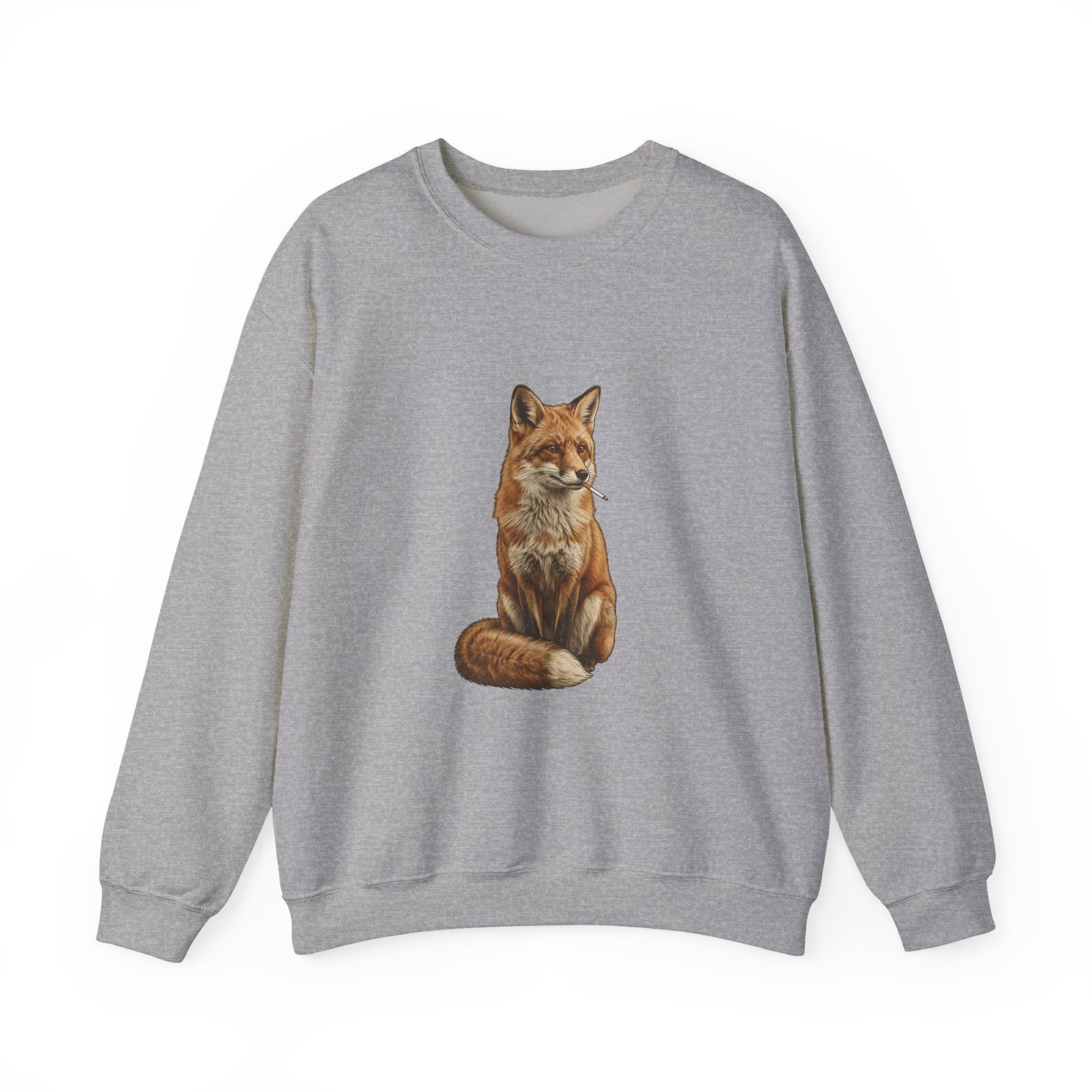 Smoking Fox Crewneck Sweatshirt | Animals Smoking, Absurdist Meme Apparel
