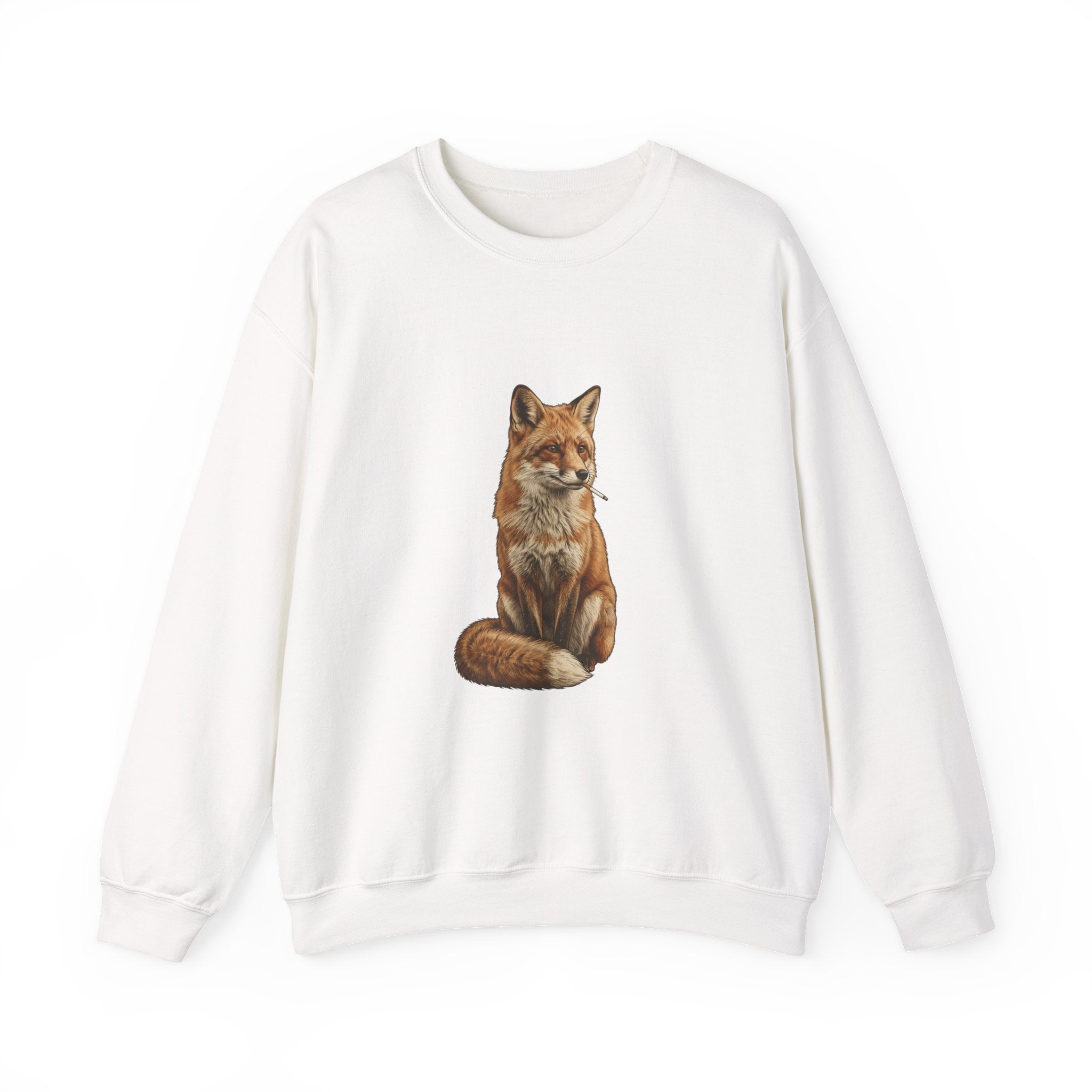 Smoking Fox Crewneck Sweatshirt | Animals Smoking, Absurdist Meme Apparel