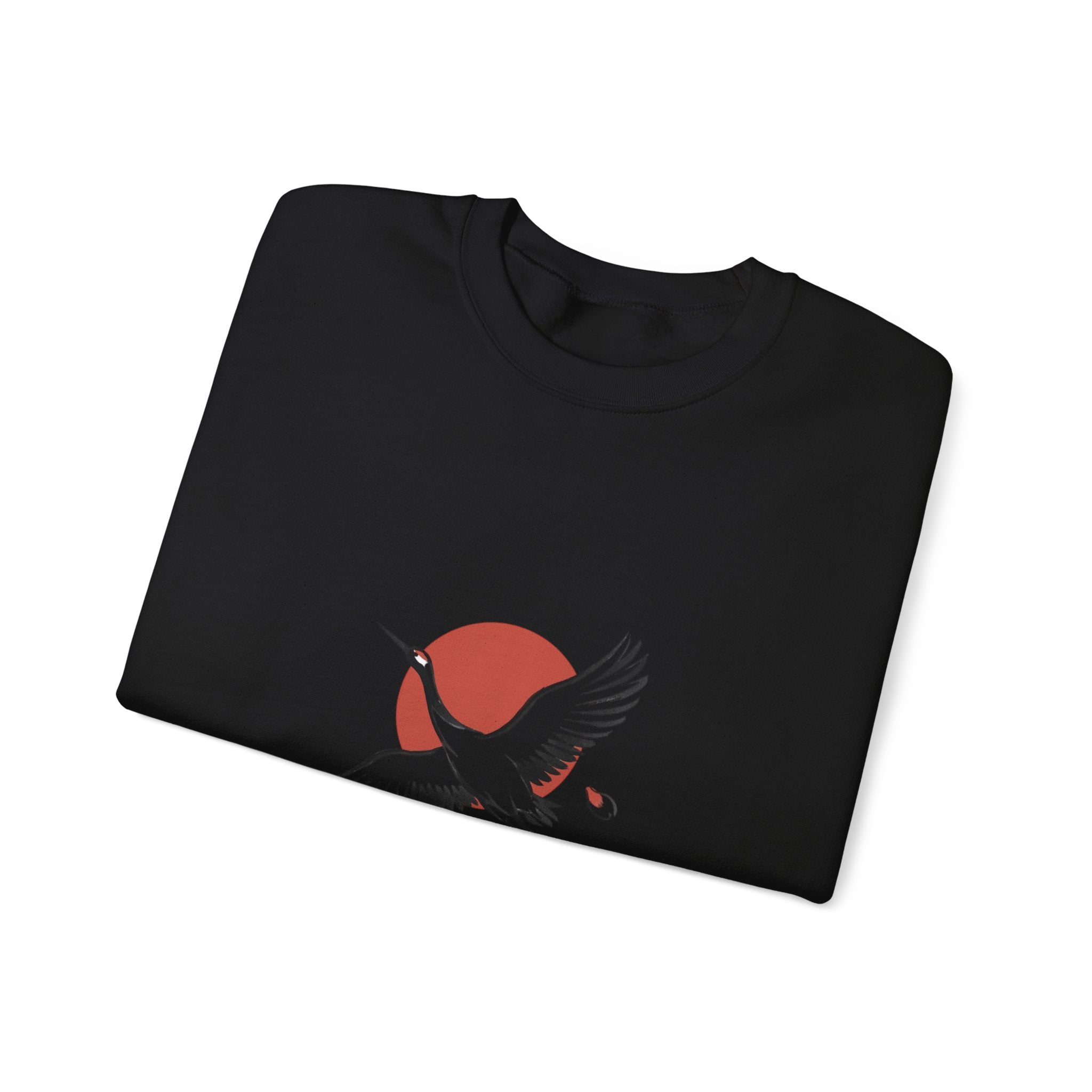 Red Sun Crane Crewneck Sweatshirt | Japanese streetwear, cherry blossoms