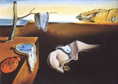 Surreal Melting Clocks Matte Framed Canvas