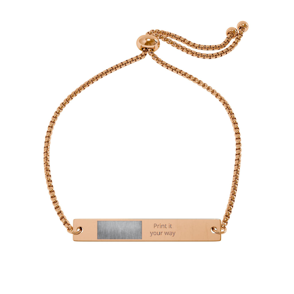 Engravable Flat Bar Bracelet — Adjustable Personalized Nameplate Jewelry