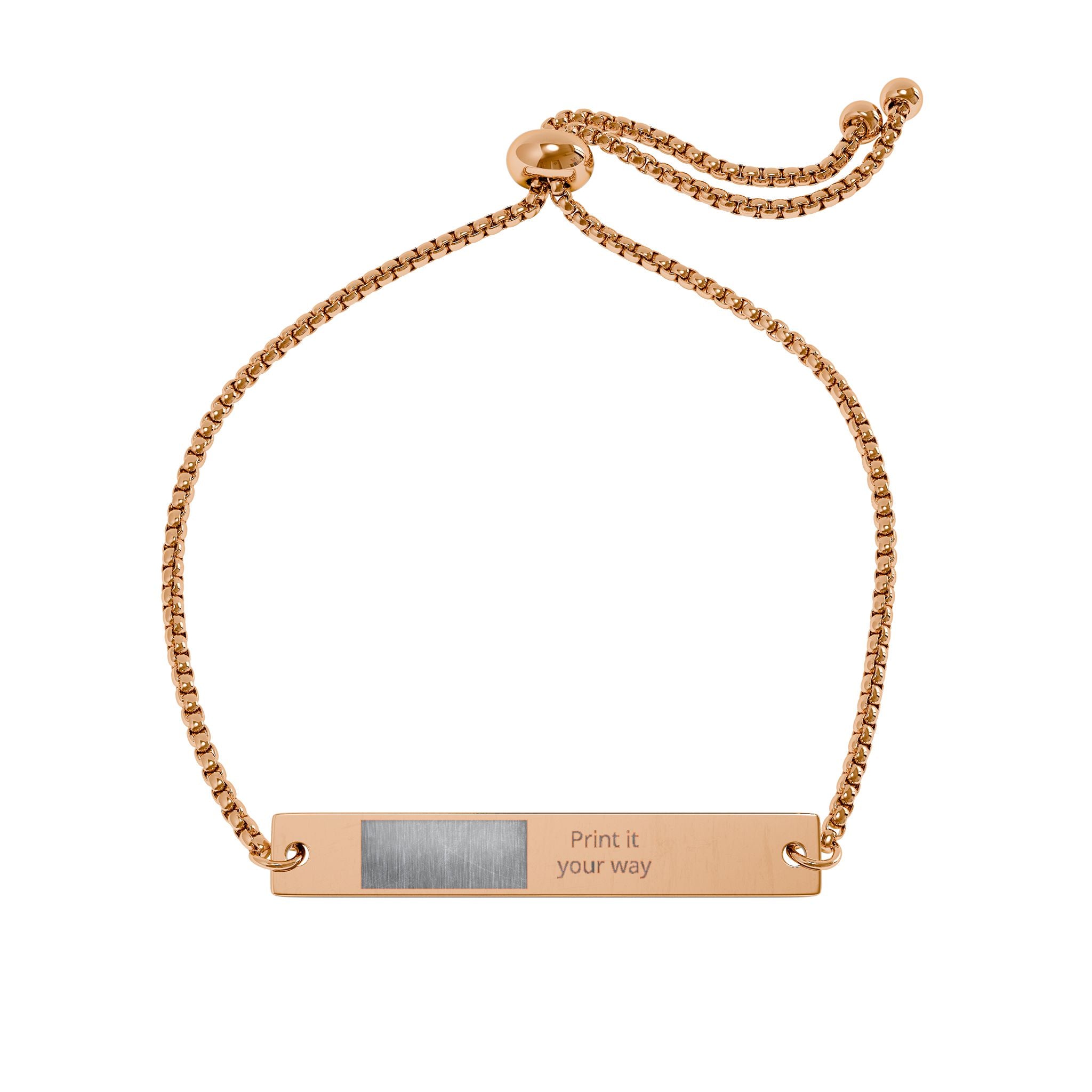Engravable Flat Bar Bracelet — Adjustable Personalized Nameplate Jewelry