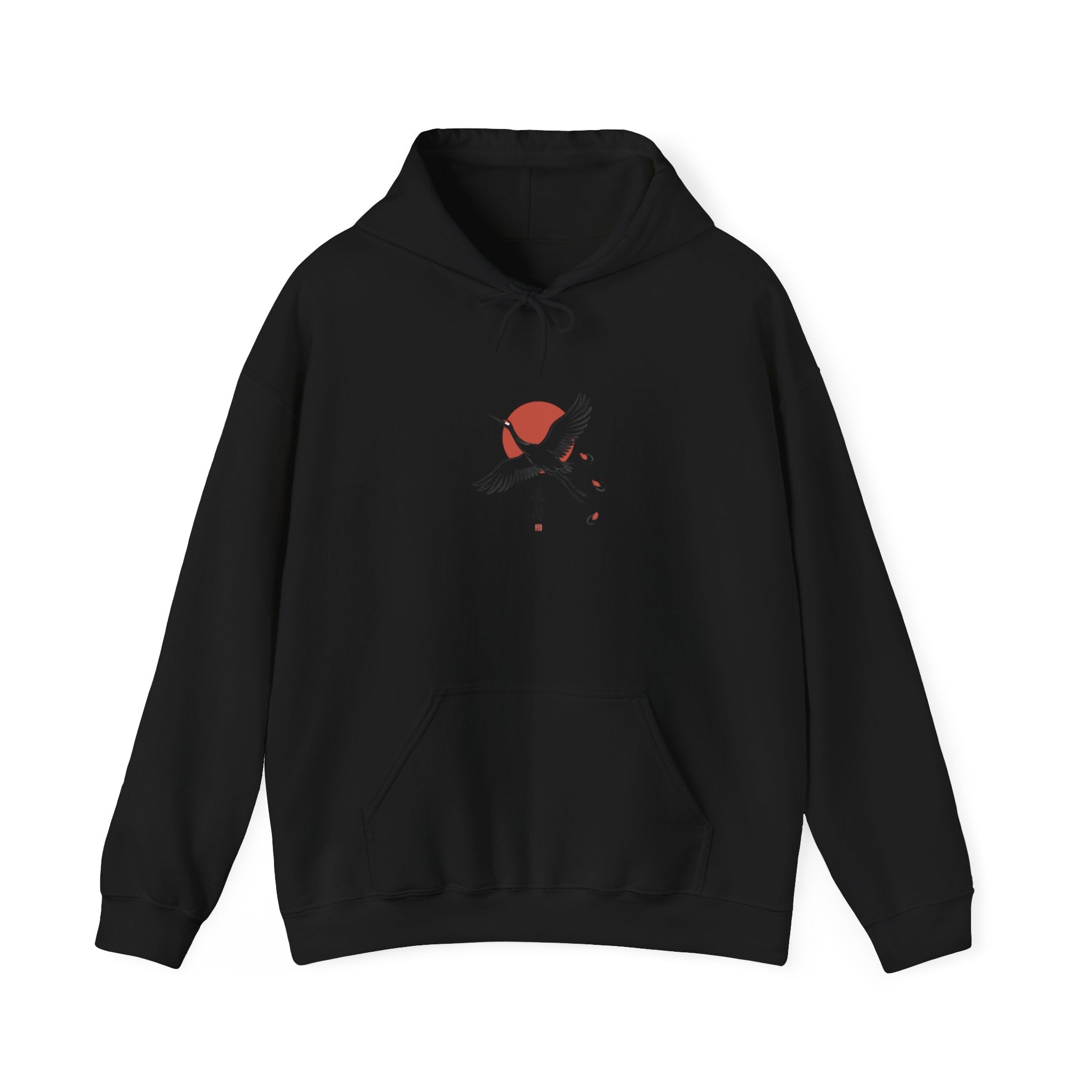 Rising Crane & Red Sun hoodie | Japanese Streetwear, Sakura, Koi-Inspired Graphic