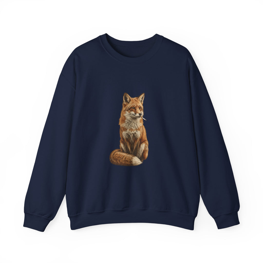 Smoking Fox Crewneck Sweatshirt | Animals Smoking, Absurdist Meme Apparel