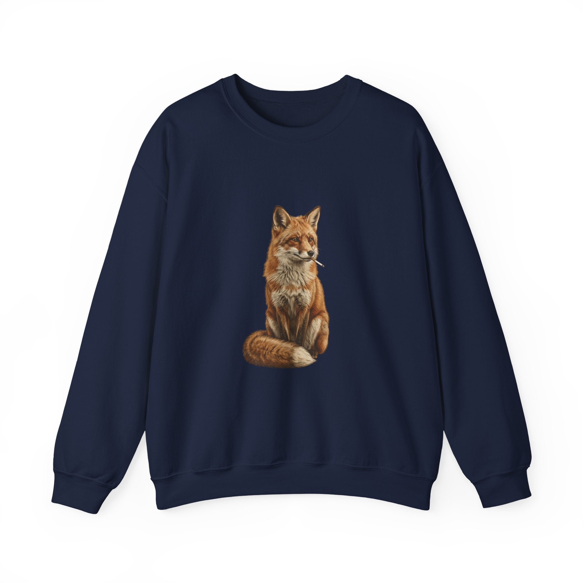 Smoking Fox Crewneck Sweatshirt | Animals Smoking, Absurdist Meme Apparel
