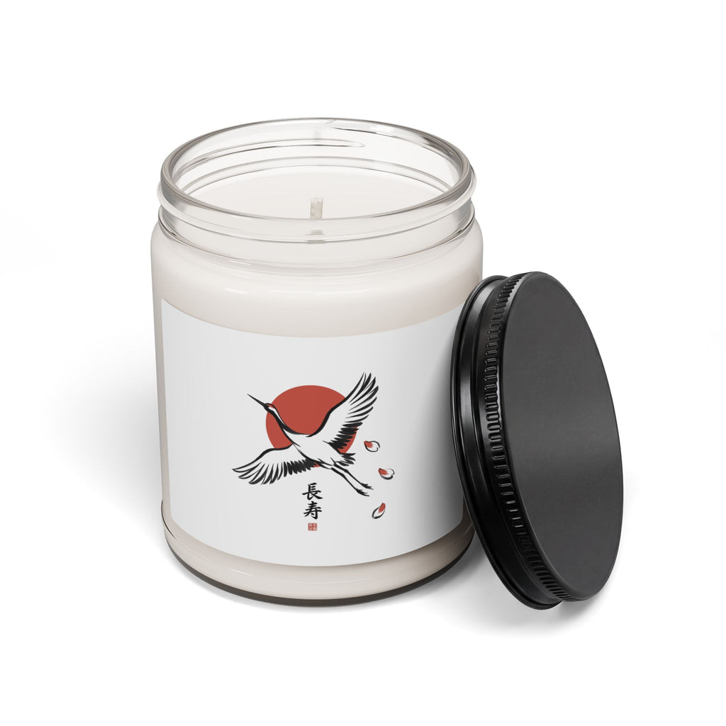 Crane Rising Sun Illustration Candle | Japanese streetwear, sakura