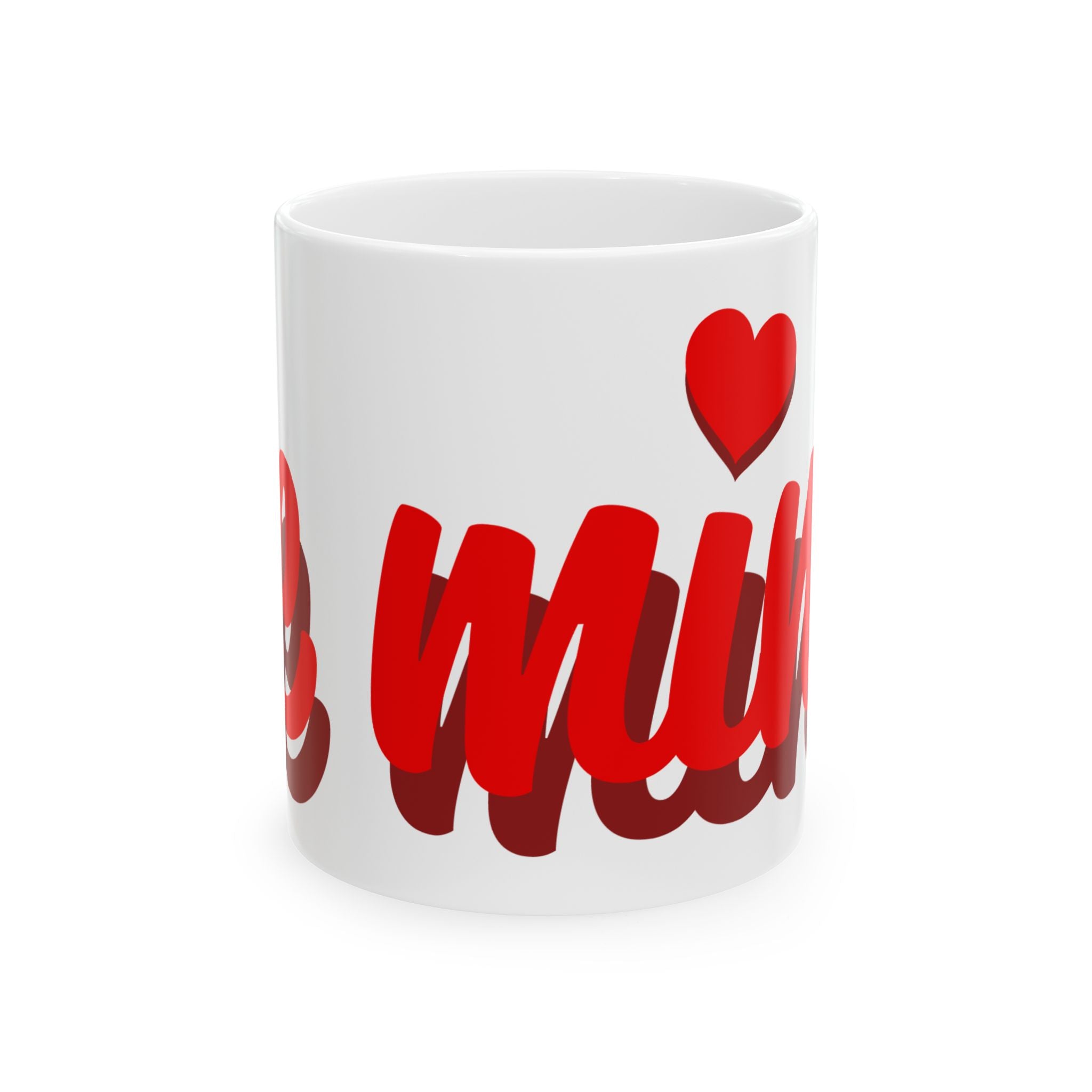 Love Mum Ceramic Mug — Red Script Heart | Mother's Day Gift (11oz, 15oz)