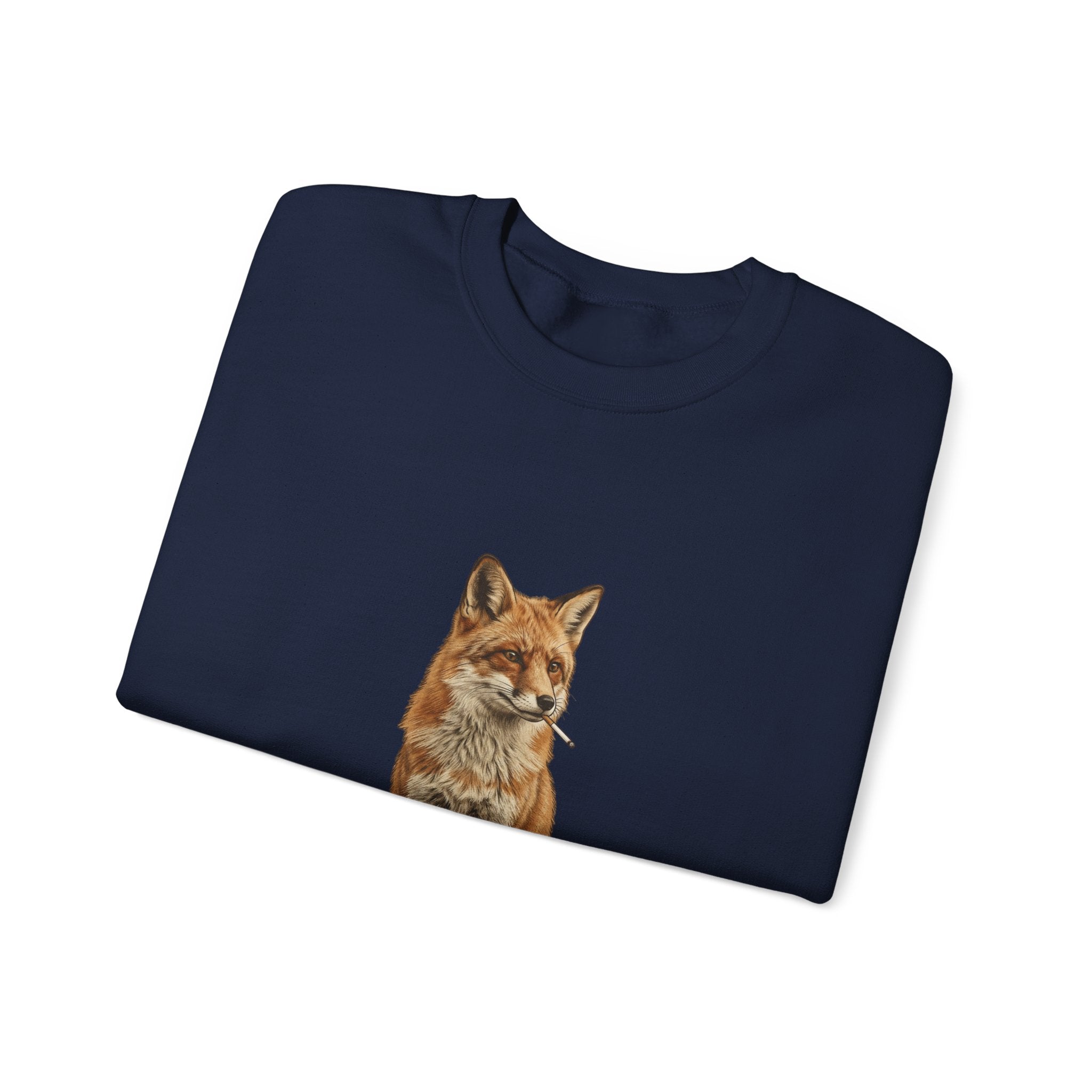 Smoking Fox Crewneck Sweatshirt | Animals Smoking, Absurdist Meme Apparel