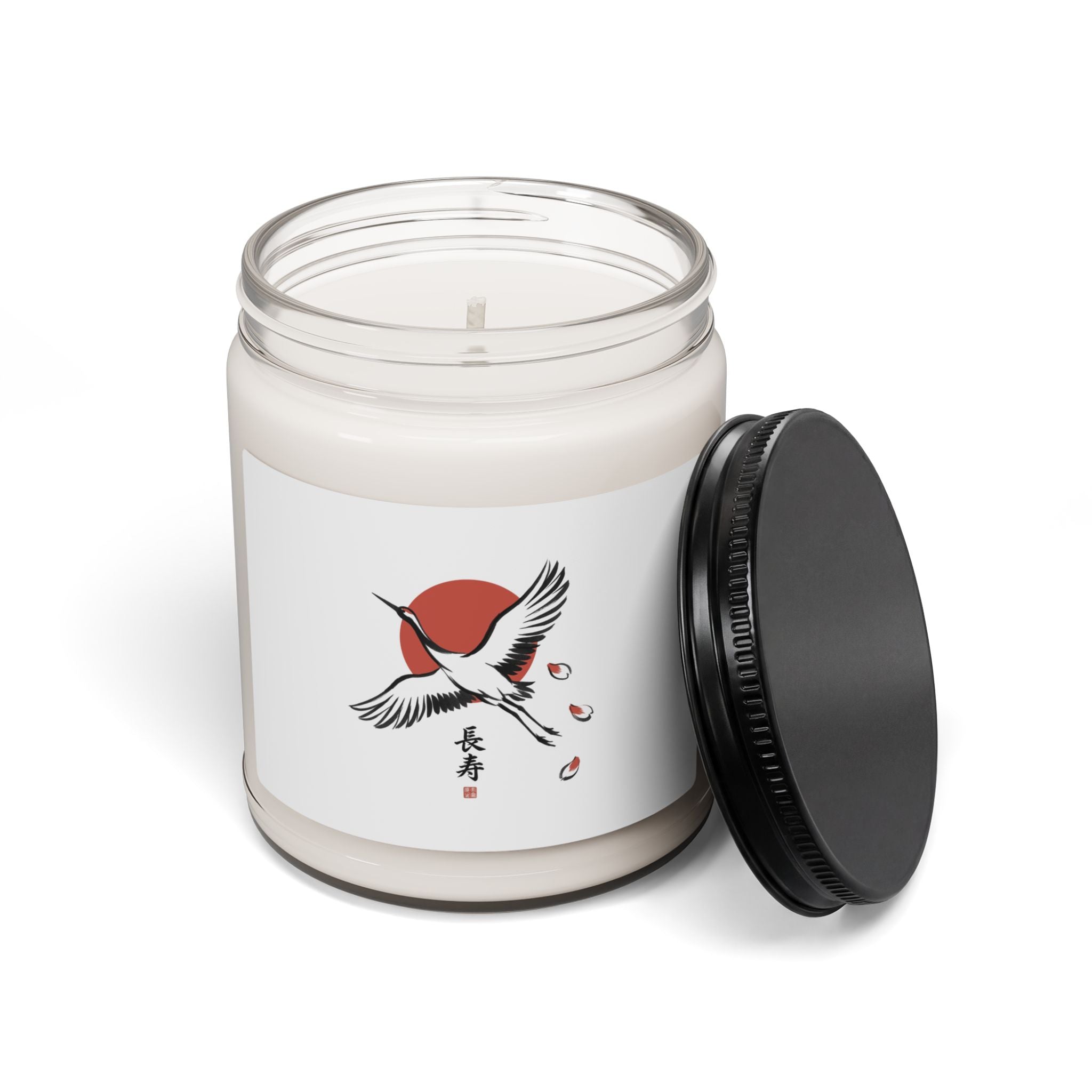 Crane Rising Sun Illustration Candle | Japanese streetwear, sakura