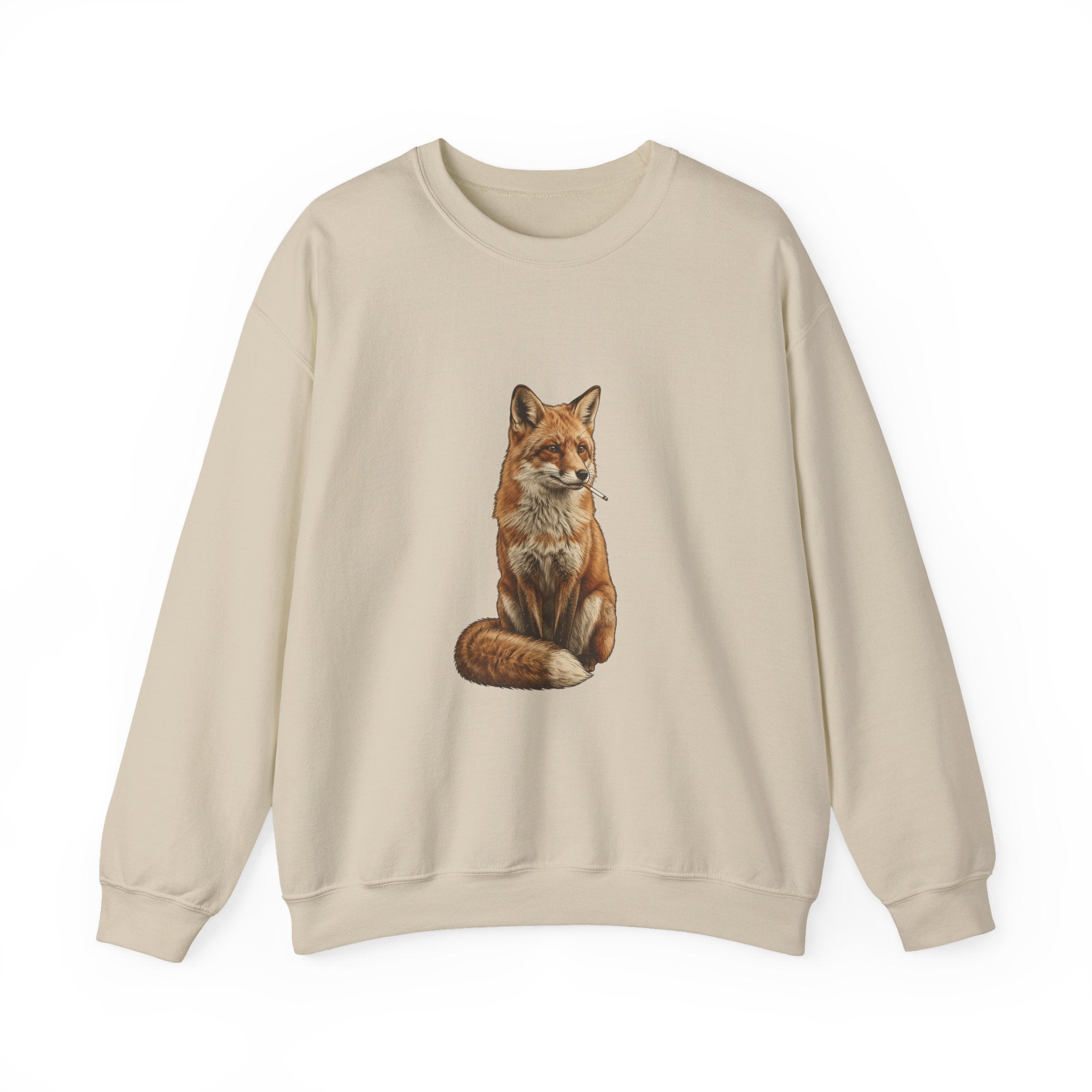 Smoking Fox Crewneck Sweatshirt | Animals Smoking, Absurdist Meme Apparel