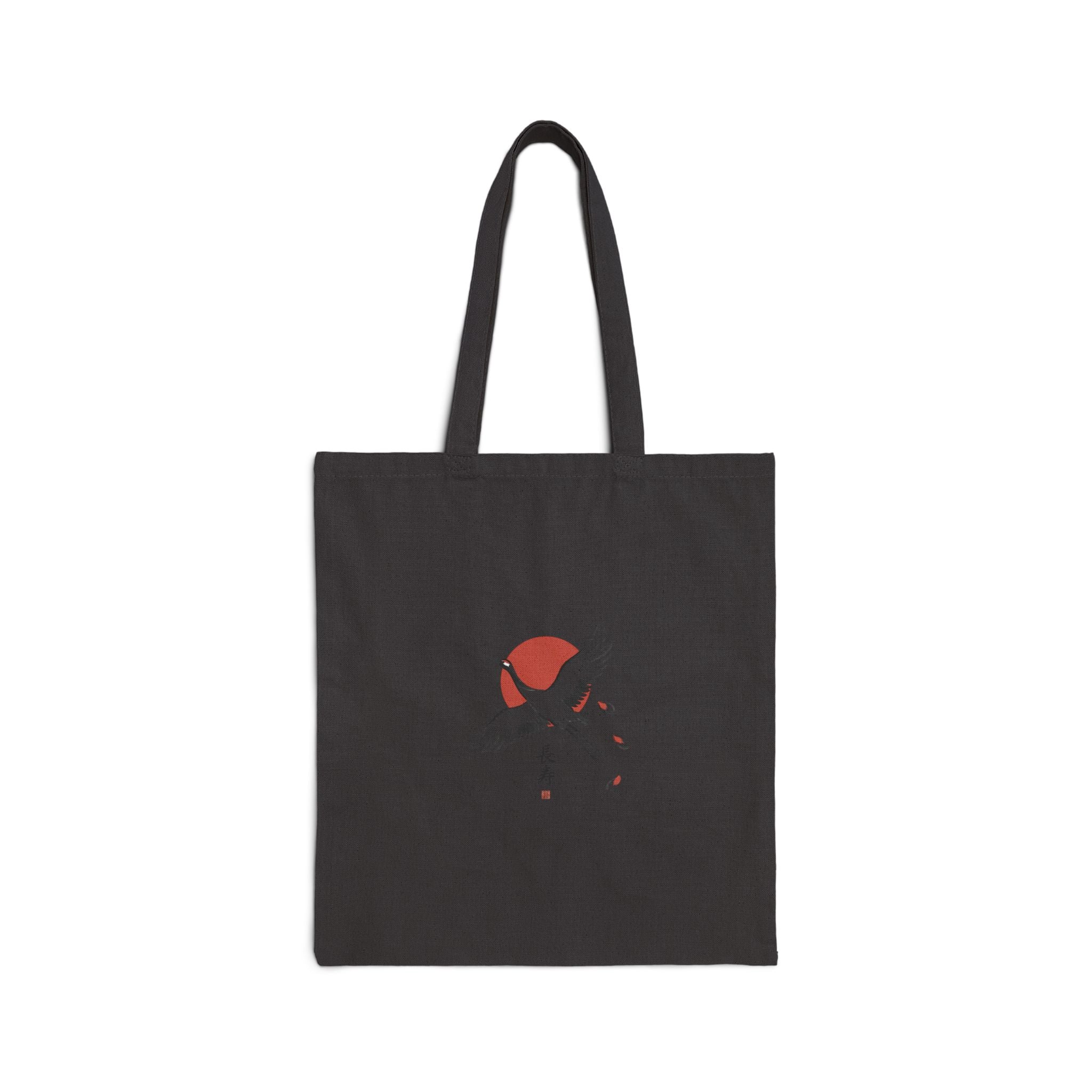 Flying Crane & Rising Sun Tote | Japanese Streetwear, Sakura Wave Graphic