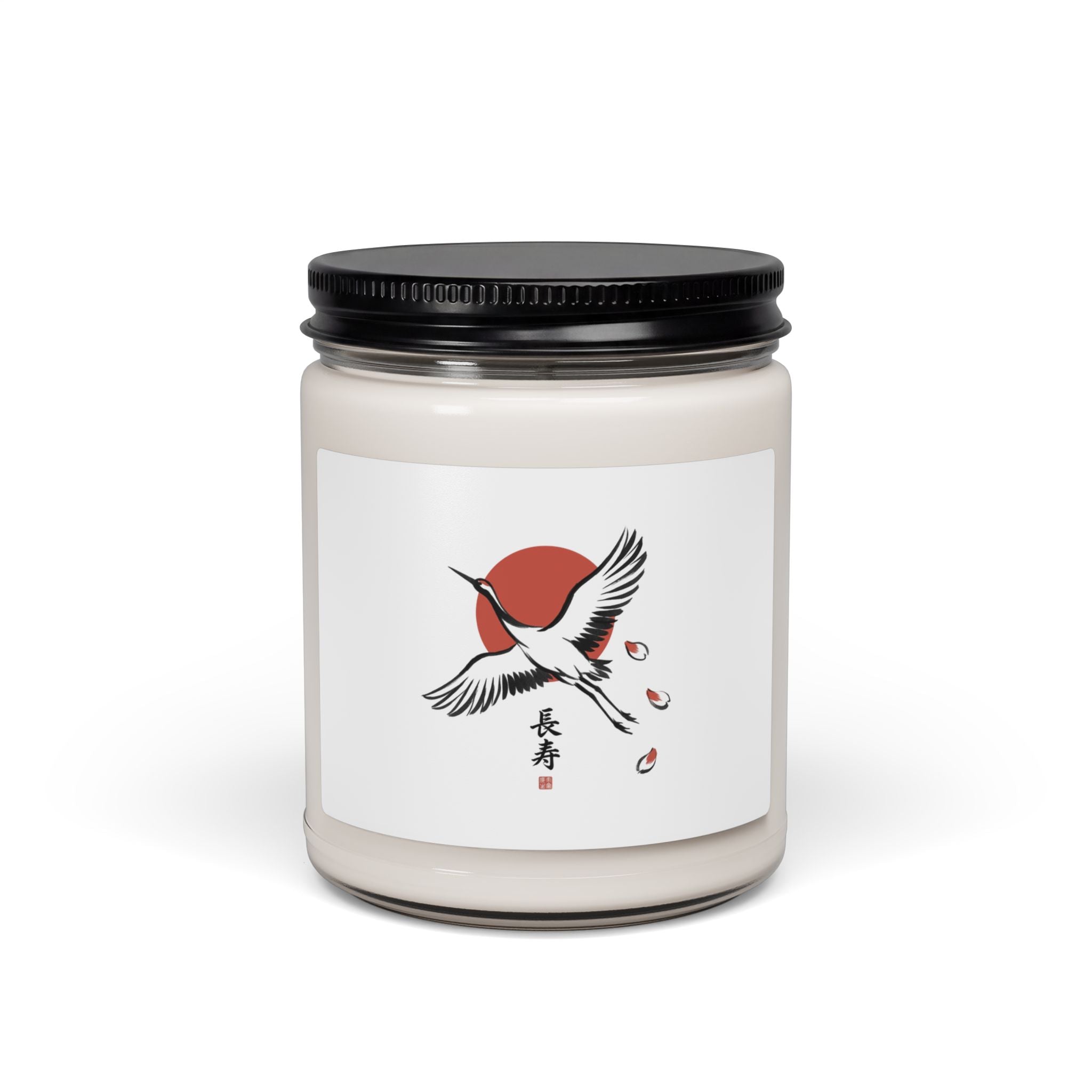 Crane Rising Sun Illustration Candle | Japanese streetwear, sakura