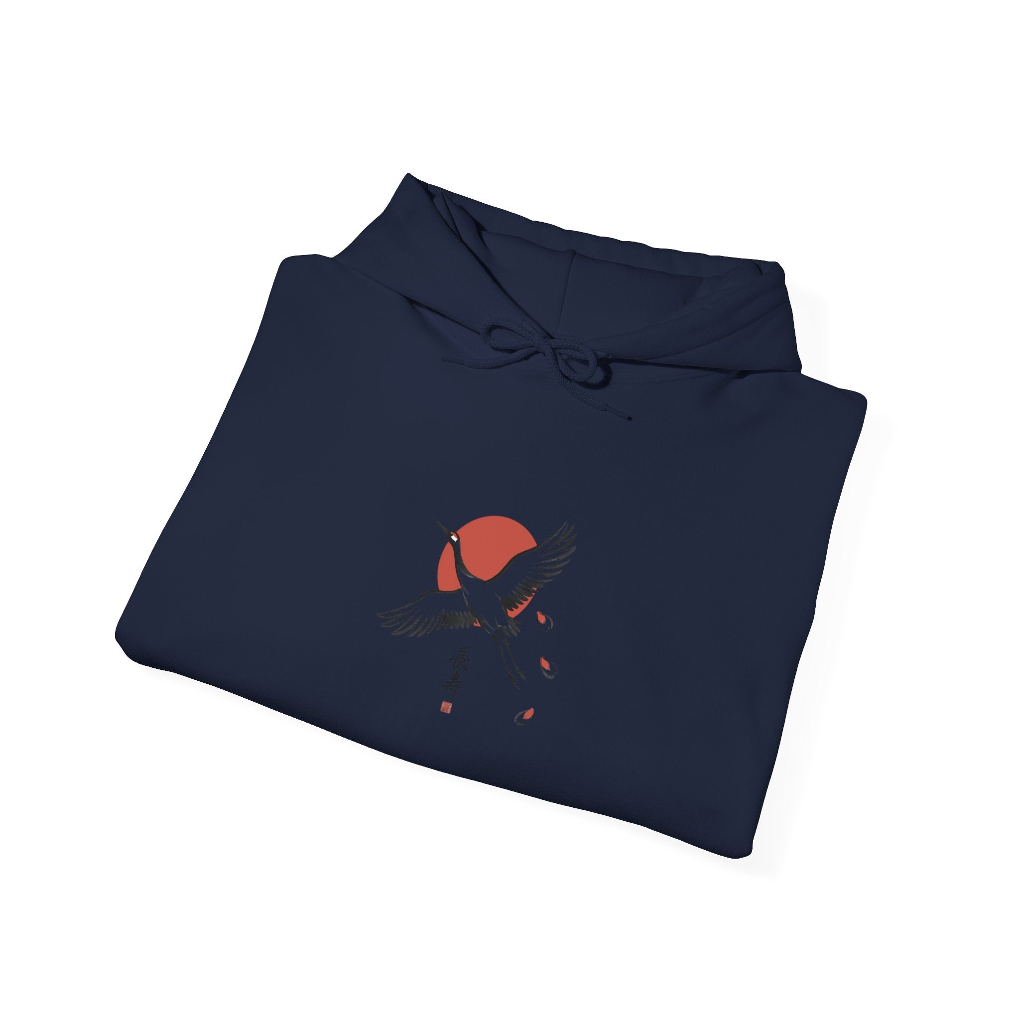 Rising Crane & Red Sun hoodie | Japanese Streetwear, Sakura, Koi-Inspired Graphic