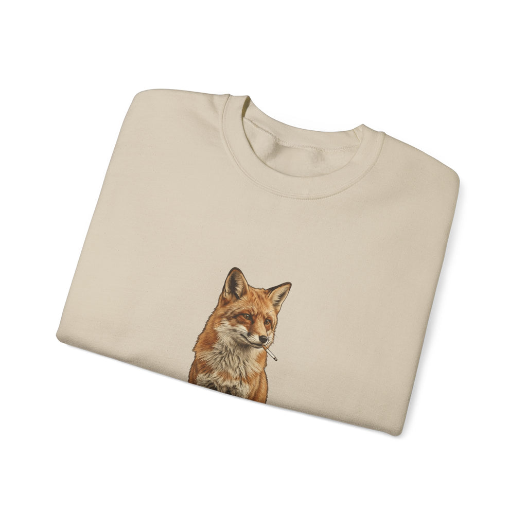 Smoking Fox Crewneck Sweatshirt | Animals Smoking, Absurdist Meme Apparel