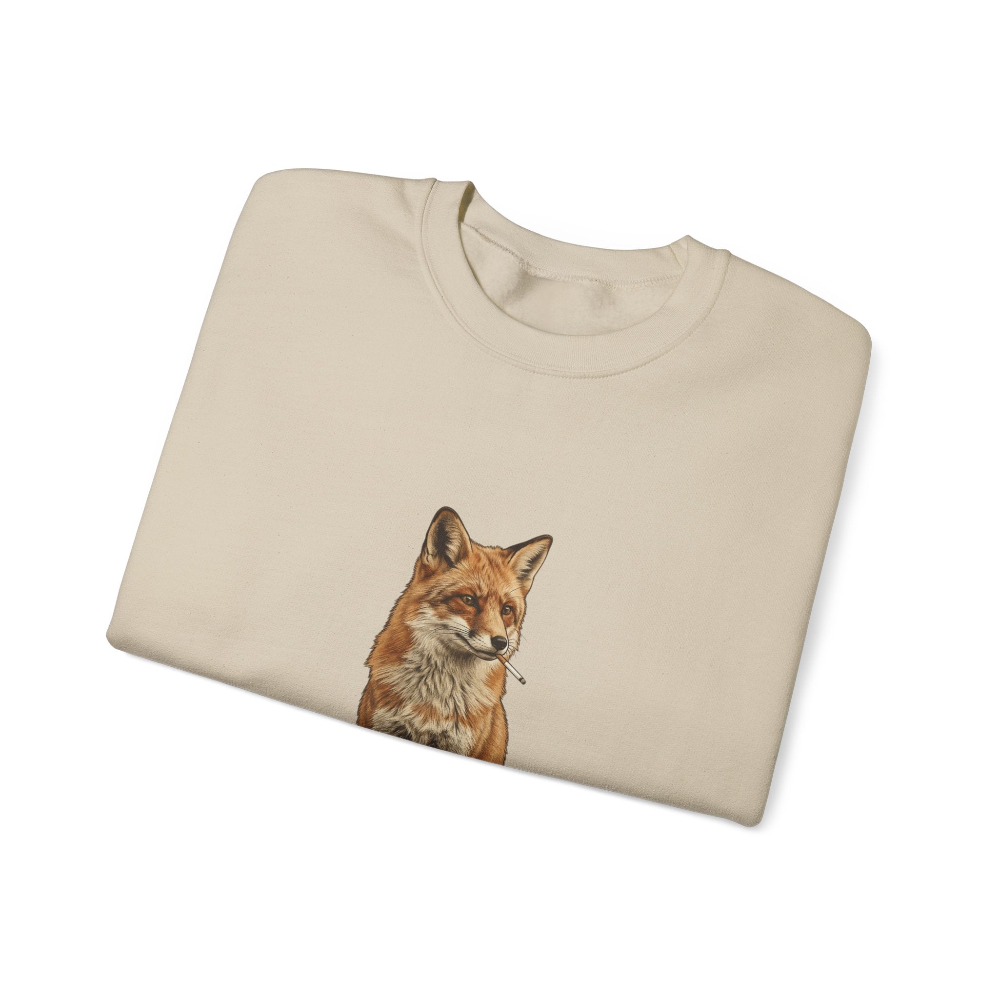Smoking Fox Crewneck Sweatshirt | Animals Smoking, Absurdist Meme Apparel