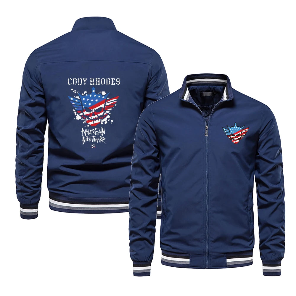 Spring and Autumn Men's Renowned Wrestler Cody Rhodes logo Windproof Jacket Women's Street Cycling Sports Coat