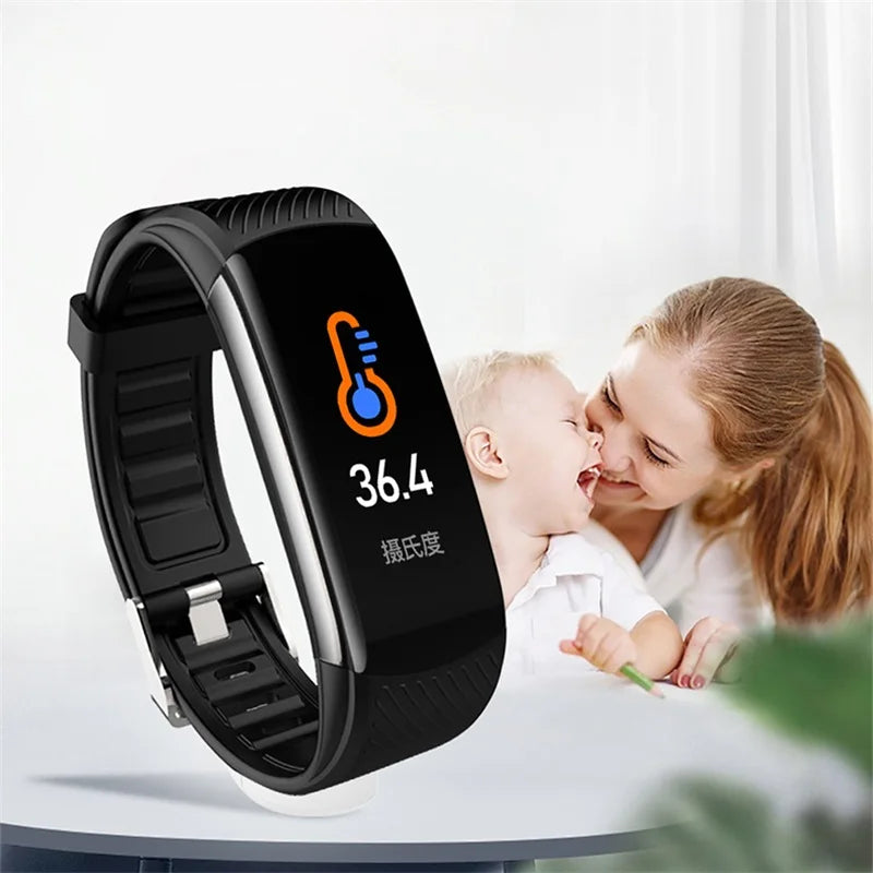 Fitness Bracelet For IOS Android Phone C6T Smart Watch Men Women Waterproof Wristband Body Temperature Monitor Smartwatch