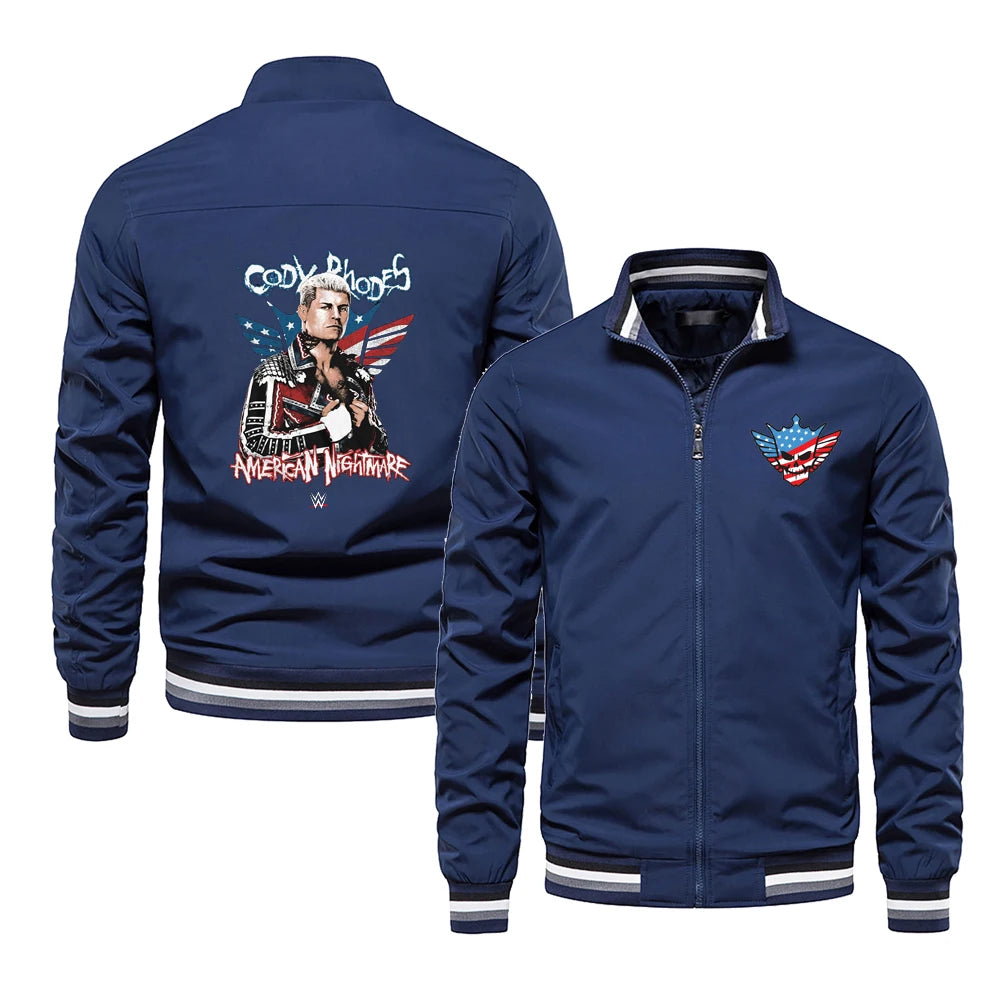 Spring and Autumn Men's Renowned Wrestler Cody Rhodes logo Windproof Jacket Women's Street Cycling Sports Coat