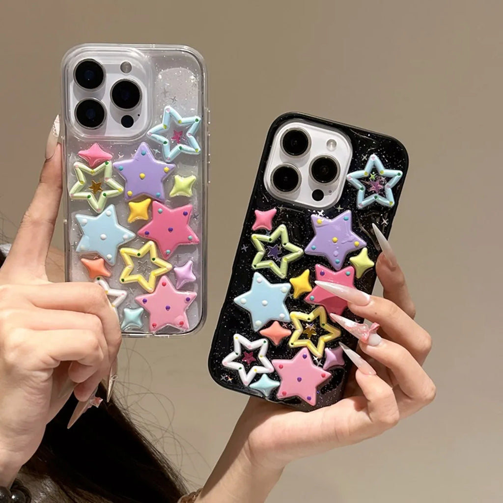 جراب iPhone لامع بتصميم النجوم - مقاوم للصدمات | NUOCDE