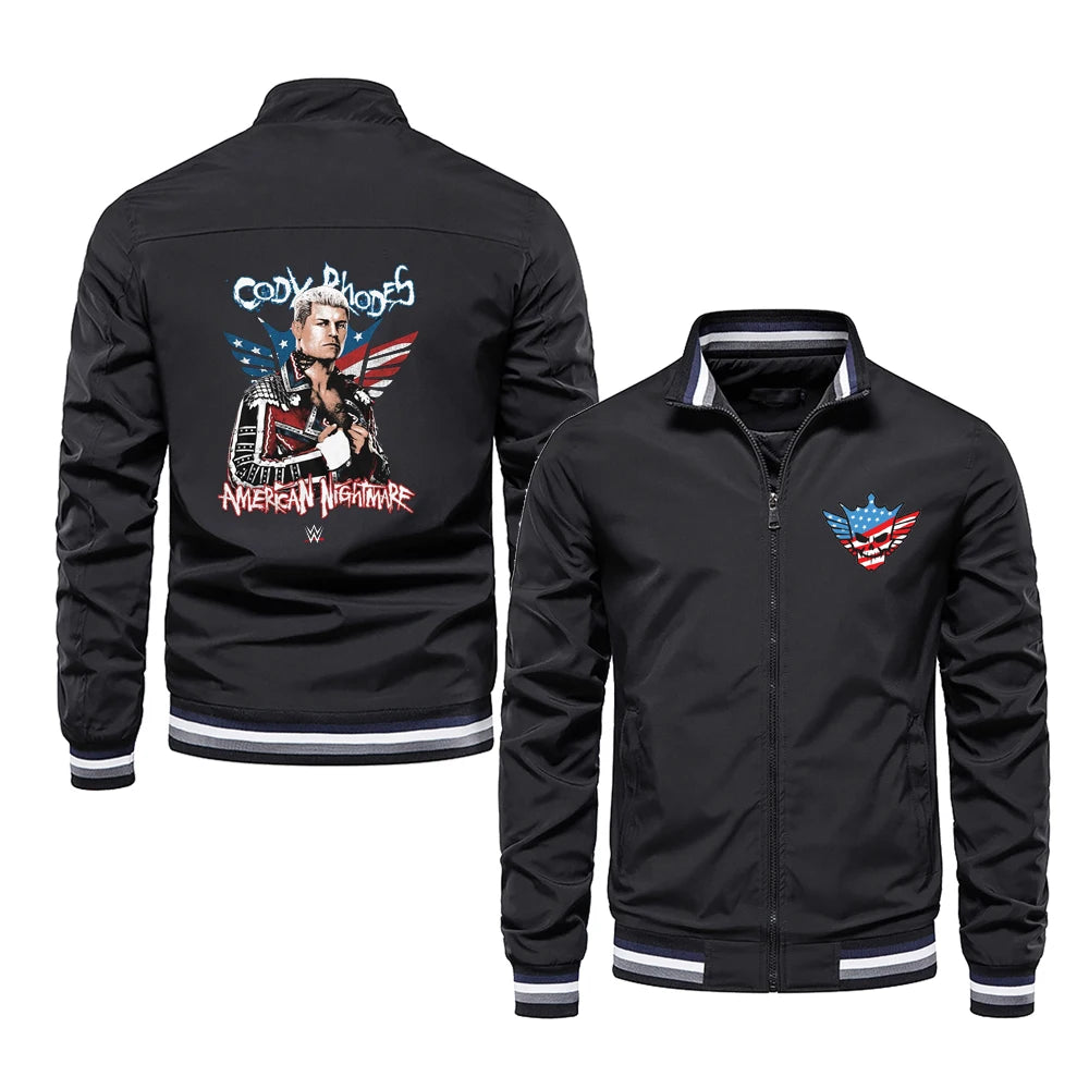 Spring and Autumn Men's Renowned Wrestler Cody Rhodes logo Windproof Jacket Women's Street Cycling Sports Coat