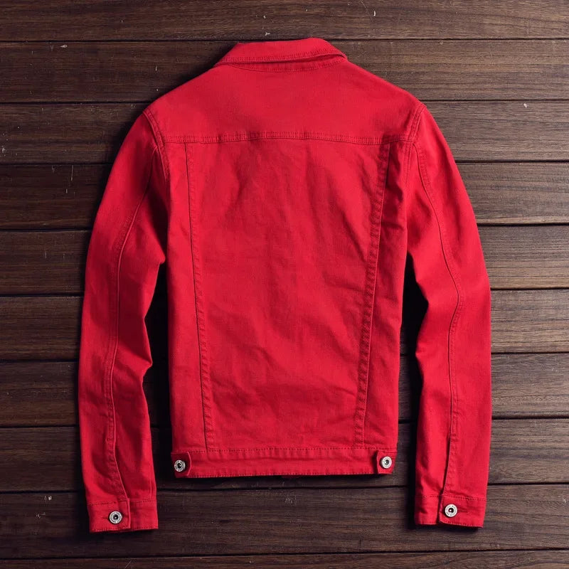 Men Denim Jacket Single Breasted Cardigan Turn Down Collar Coats Washed Loose Solid Pockets Button Casual Thicken Spliced