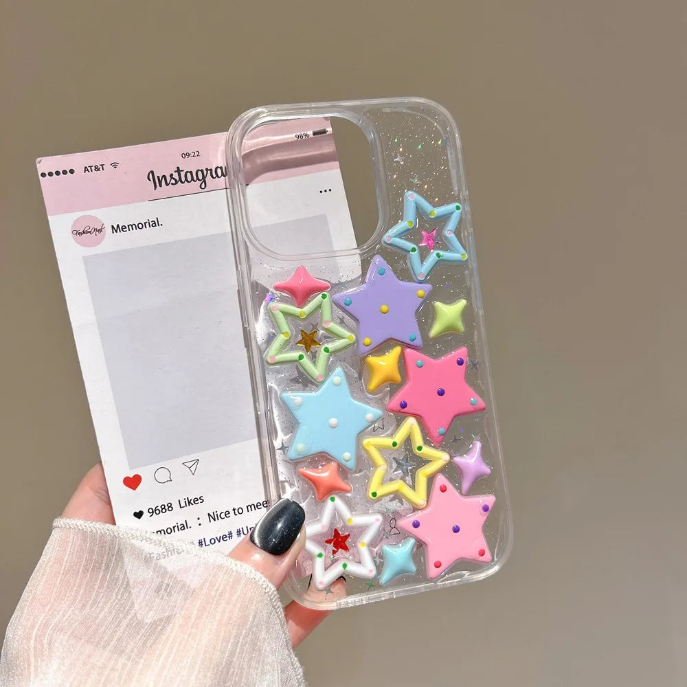 جراب iPhone لامع بتصميم النجوم - مقاوم للصدمات | NUOCDE