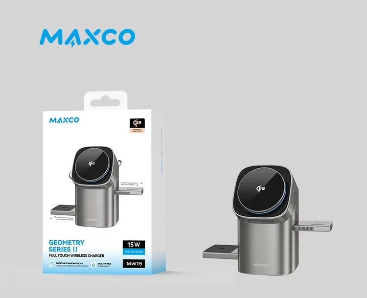 2026 Qi2 Automatic Touch Magnetic Multi-function 3 in 1 Wireless Charger for Iphone17 16 15 14 13 Pro Max Iwatch Airpods Charger