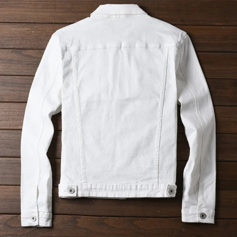 Men Denim Jacket Single Breasted Cardigan Turn Down Collar Coats Washed Loose Solid Pockets Button Casual Thicken Spliced