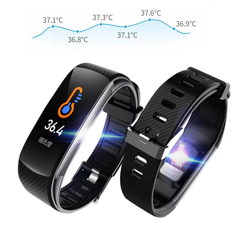 Fitness Bracelet For IOS Android Phone C6T Smart Watch Men Women Waterproof Wristband Body Temperature Monitor Smartwatch