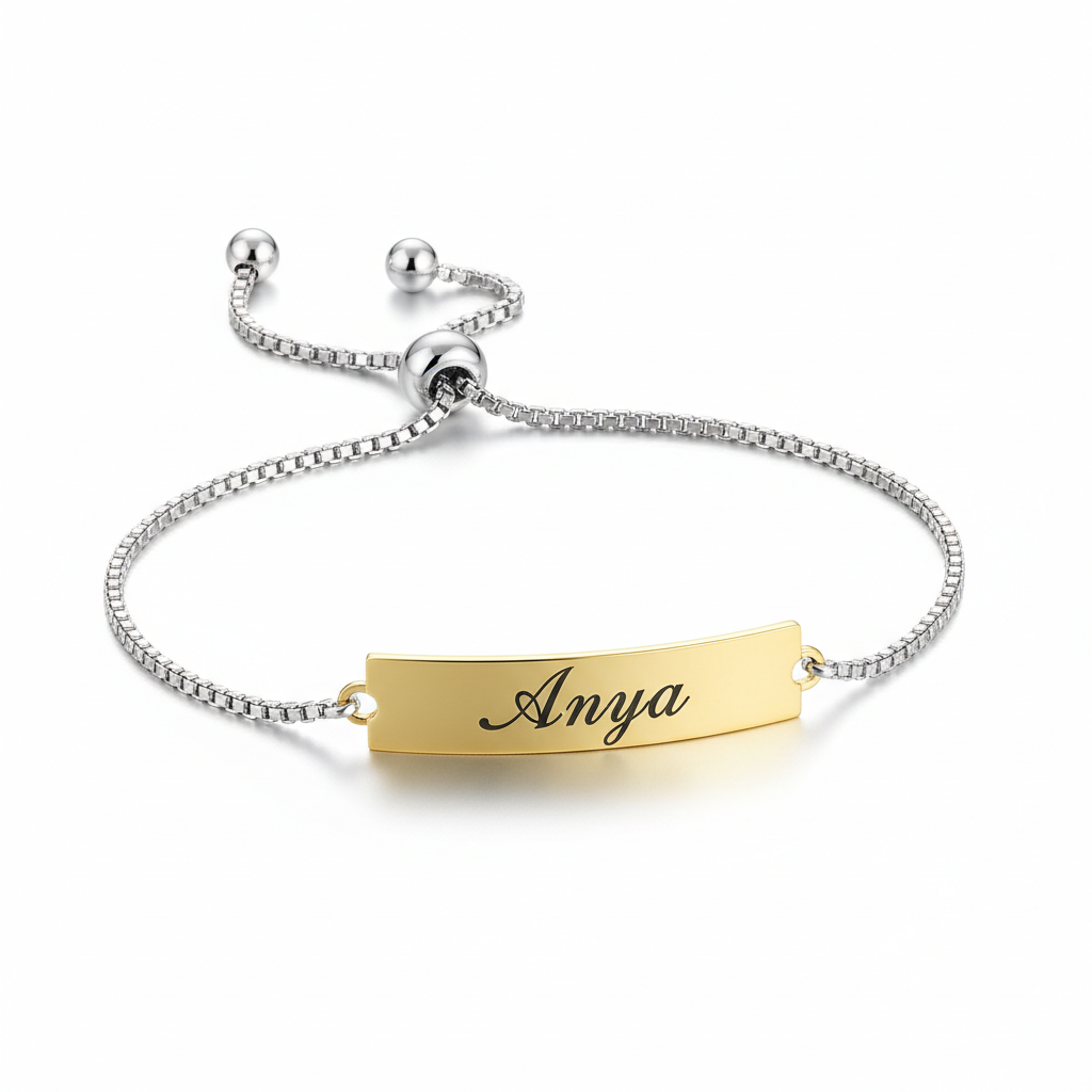 Engravable Flat Bar Bracelet